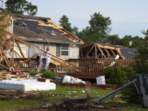 home destroyed from tornado damage